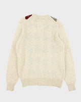 Vintage 1990s Hedgley Wool Argyle Knit Rib Crewneck Jumper - XL
