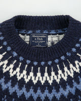 Vintage Y2K 00s Abercrombie &amp; Fitch Wool Blend Fair Isle Knit Jumper - S