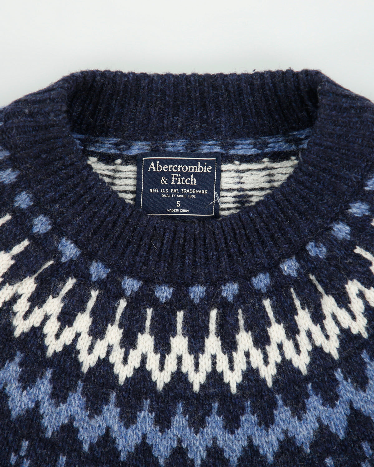 Vintage Y2K 00s Abercrombie &amp; Fitch Wool Blend Fair Isle Knit Jumper - S