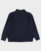 Vintage L.L. Bean Quarter-Zip Wool Ribbed Knit Jumper - L