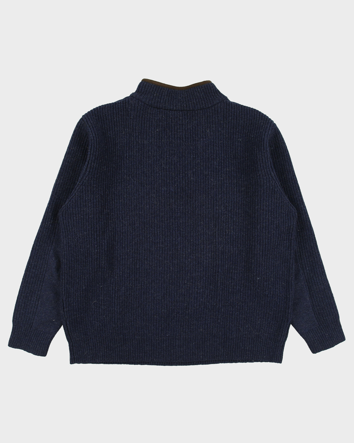 Vintage L.L. Bean Quarter-Zip Wool Ribbed Knit Jumper - L