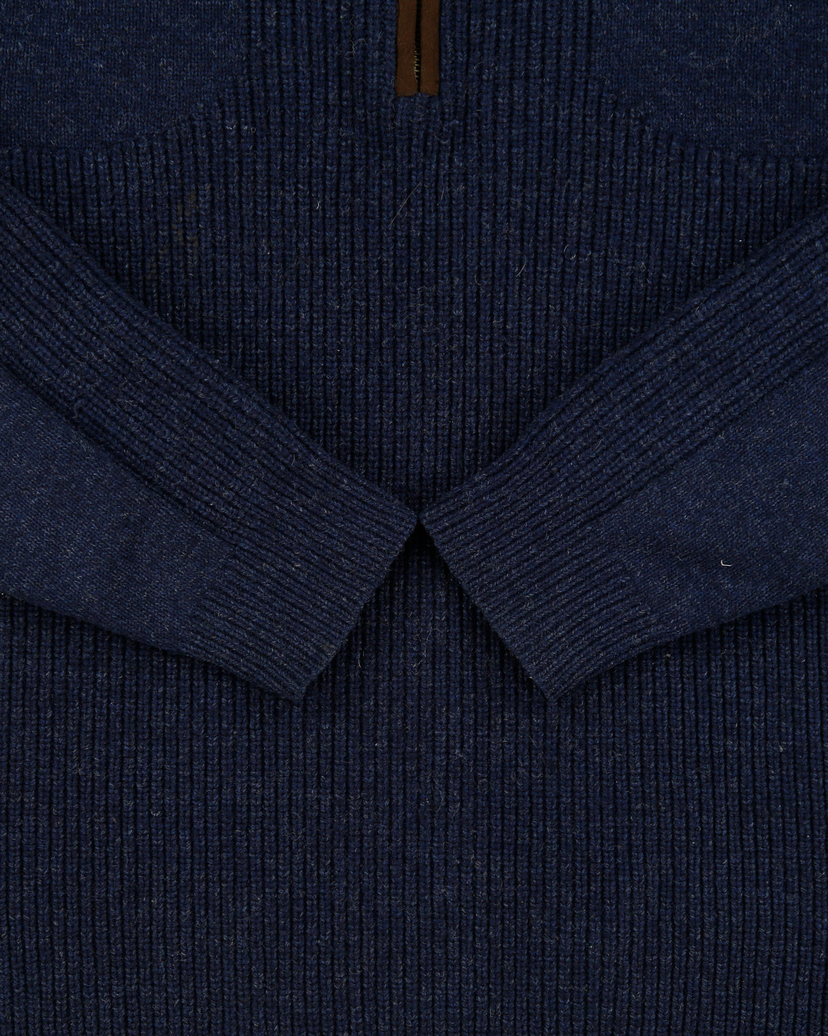 Vintage L.L. Bean Quarter-Zip Wool Ribbed Knit Jumper - L
