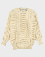 Vintage 1990s Norlantic Made In Ireland Heavyweight Chunky Wool Knit Jumper - L