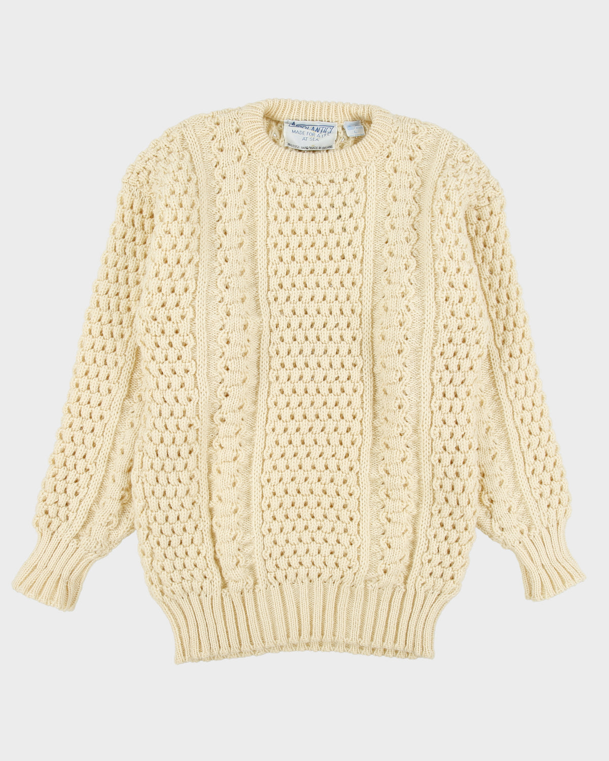 Vintage 1990s Norlantic Made In Ireland Heavyweight Chunky Wool Knit Jumper - L