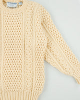 Vintage 1990s Norlantic Made In Ireland Heavyweight Chunky Wool Knit Jumper - L
