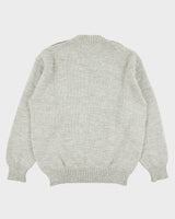 Vintage 1980s Lanvin Studio Japan Mohair/Alpaca/Wool Blend Knit V-Neck Rib Jumper - XL