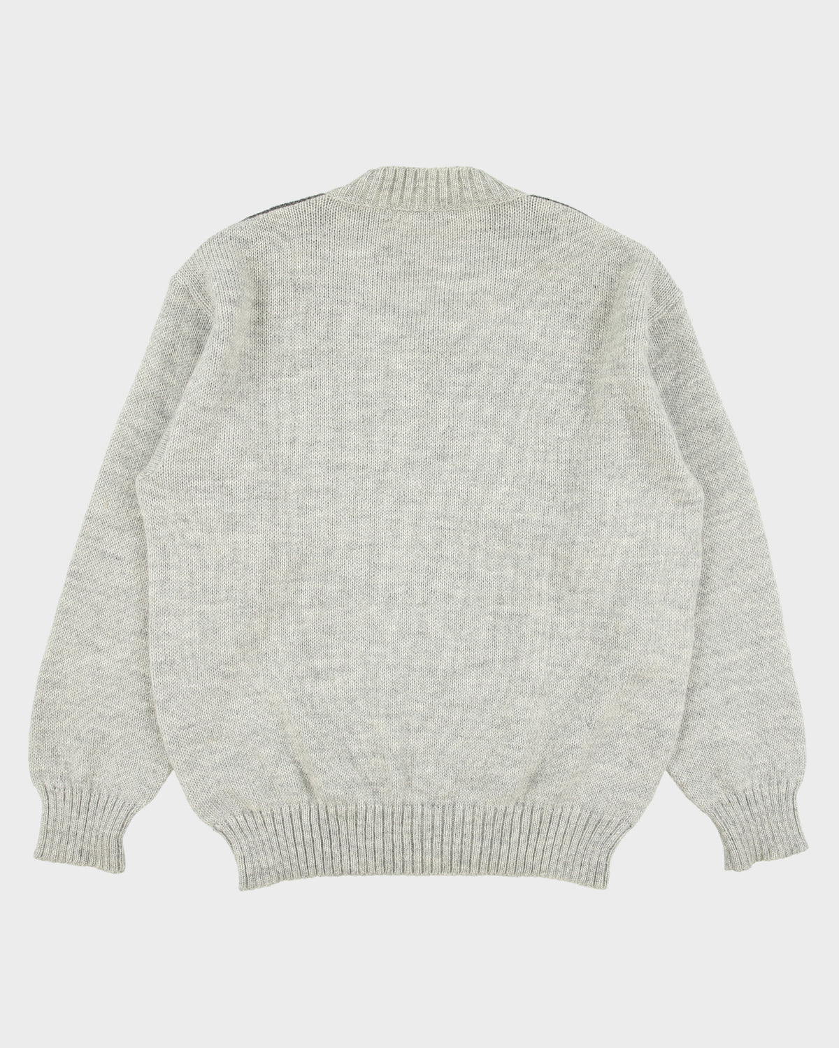 Vintage 1980s Lanvin Studio Japan Mohair/Alpaca/Wool Blend Knit V-Neck Rib Jumper - XL