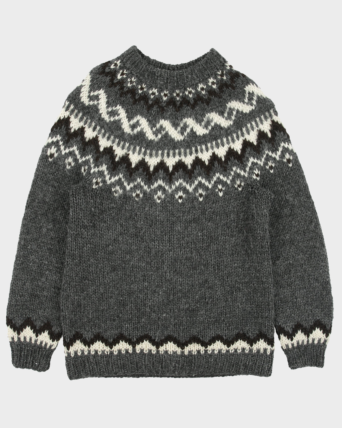 The Handknitting Association Of Iceland 'Gisli' Handmade New Wool Chunky Nordic Knit Jumper - L