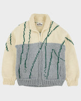 Vintage 1980s Longhouse Heavyweight Made In Canada Handmade Wool Chunky Knit Duck Cowichan Cardigan - M