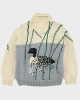 Vintage 1980s Longhouse Heavyweight Made In Canada Handmade Wool Chunky Knit Duck Cowichan Cardigan - M