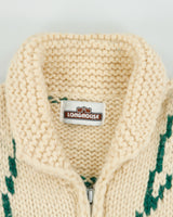 Vintage 1980s Longhouse Heavyweight Made In Canada Handmade Wool Chunky Knit Duck Cowichan Cardigan - M