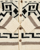 Vintage Camp Kitschy Knits 'Big Lebowski Dude' Handmade In Ecuador Wool Collared Cardigan - L