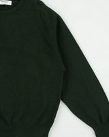 Johnstons Of Elgin Forest Green Reuben Lambswool Made In Scotland Crewneck Knit Jumper - L