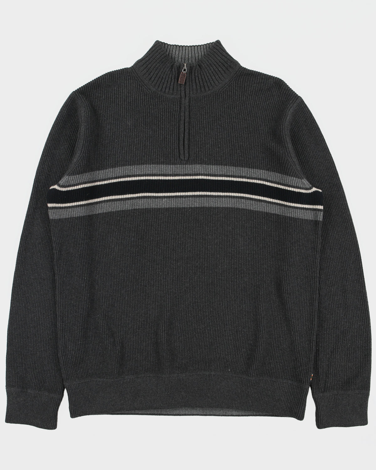 Vintage Eddie Bauer Ribbed Knit Quarter Zip Jumper - XL