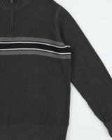 Vintage Eddie Bauer Ribbed Knit Quarter Zip Jumper - XL