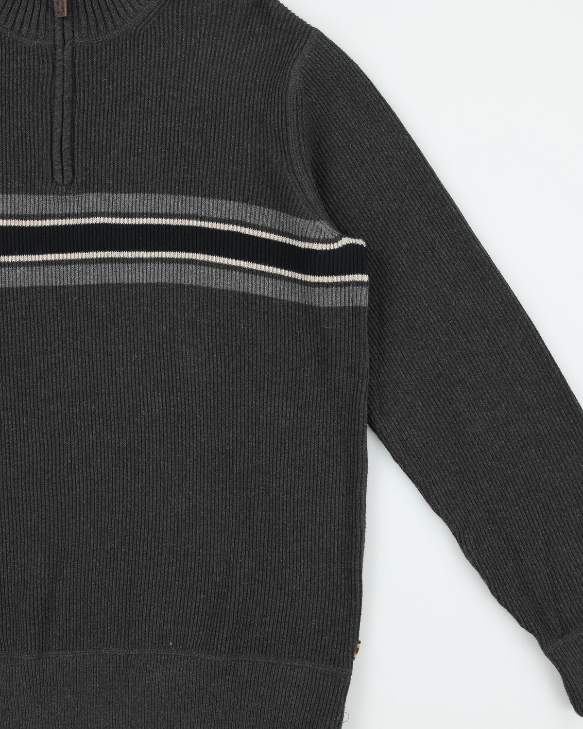 Vintage Eddie Bauer Ribbed Knit Quarter Zip Jumper - XL
