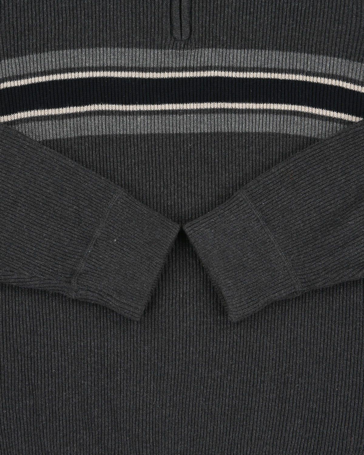 Vintage Eddie Bauer Ribbed Knit Quarter Zip Jumper - XL