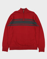 Vintage 00s Eddie Bauer Ribbed Knit Quarter Zip Jumper - XL