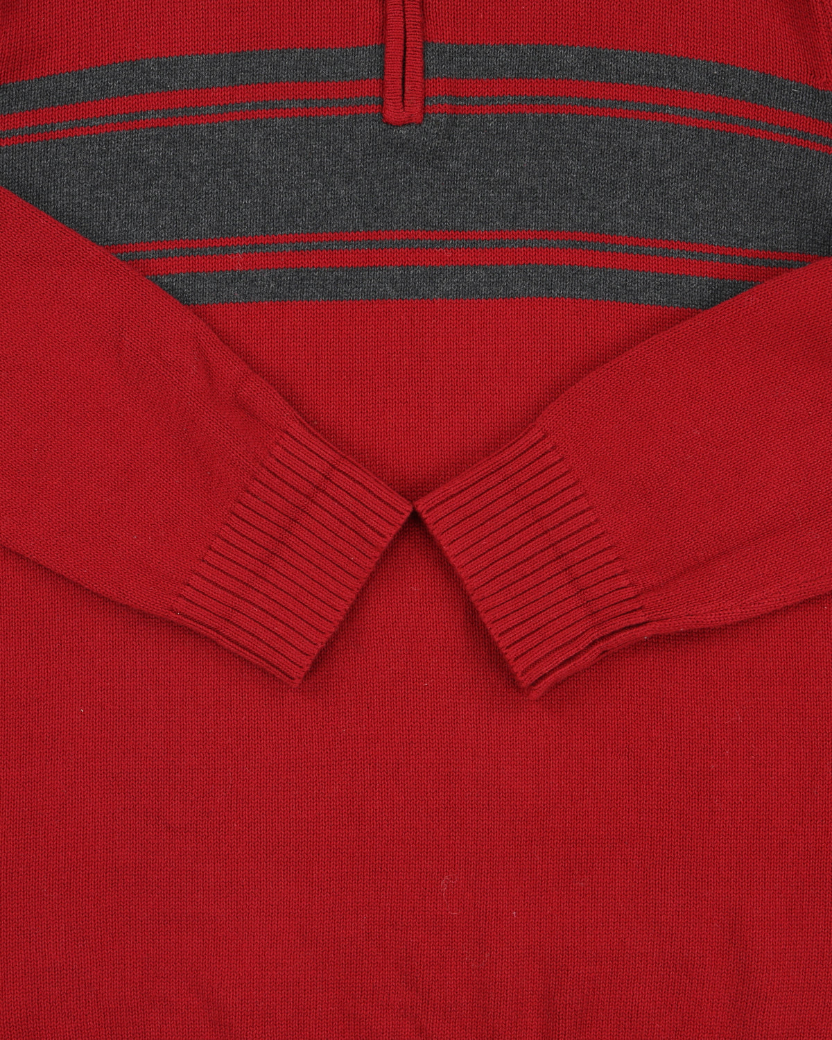 Vintage 00s Eddie Bauer Ribbed Knit Quarter Zip Jumper - XL