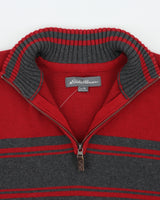 Vintage 00s Eddie Bauer Ribbed Knit Quarter Zip Jumper - XL