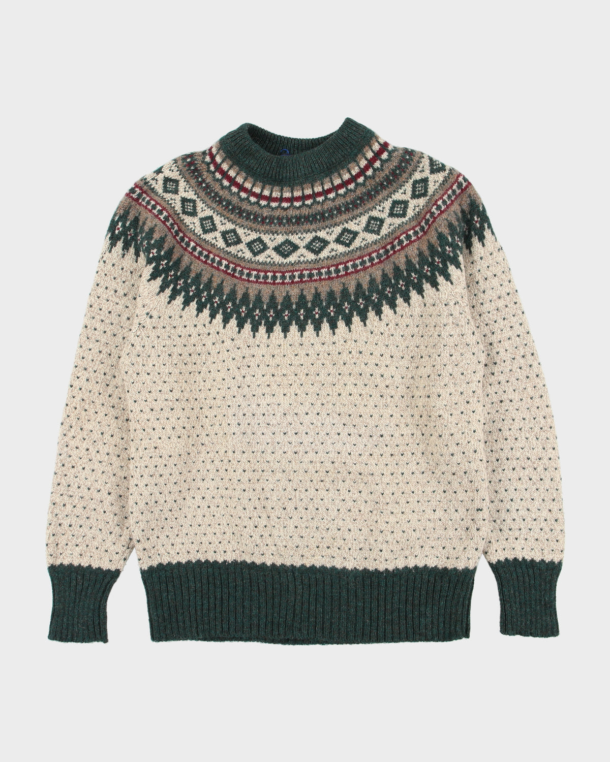 Vintage 1990s Woolrich Fair Isle Wool Chunky Knit Jumper - M