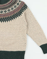 Vintage 1990s Woolrich Fair Isle Wool Chunky Knit Jumper - M