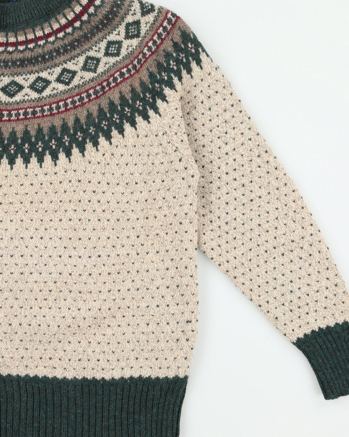 Vintage 1990s Woolrich Fair Isle Wool Chunky Knit Jumper - M