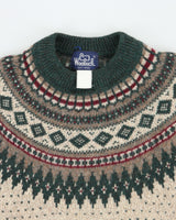Vintage 1990s Woolrich Fair Isle Wool Chunky Knit Jumper - M