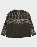 Vintage 1990s North Country Fair Isle Wool Knit Jumper - L