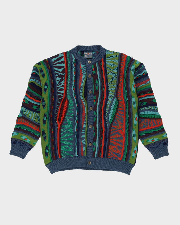 Geccu Australia 3D Green Patterned Knitted Cardigan - L