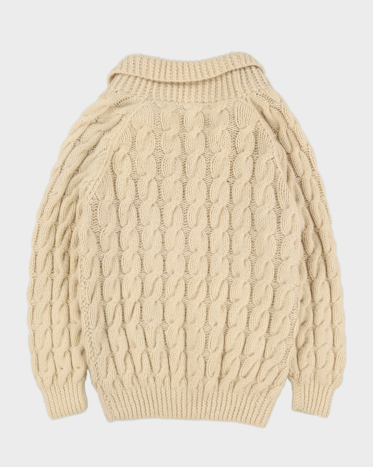 Vintage 1980s Cream Knitted Cardigan - L
