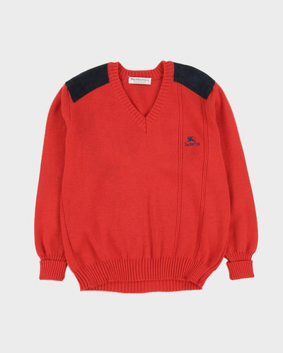 Burberrys Red Knitted Jumper - M