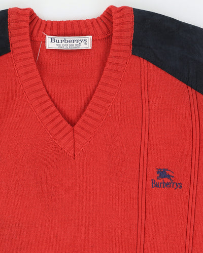 Burberrys Red Knitted Jumper - M