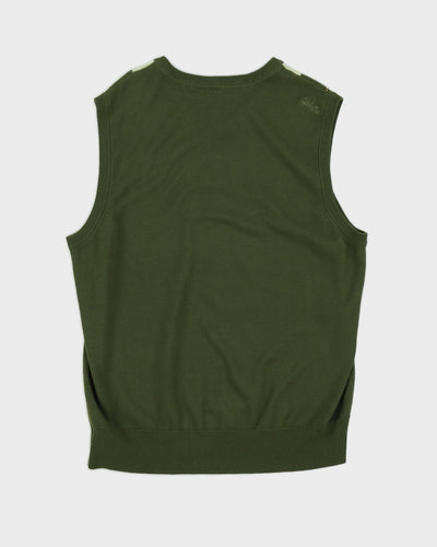 Y2K 00s Quiksilver Green Argle Knit Vest - L/XL