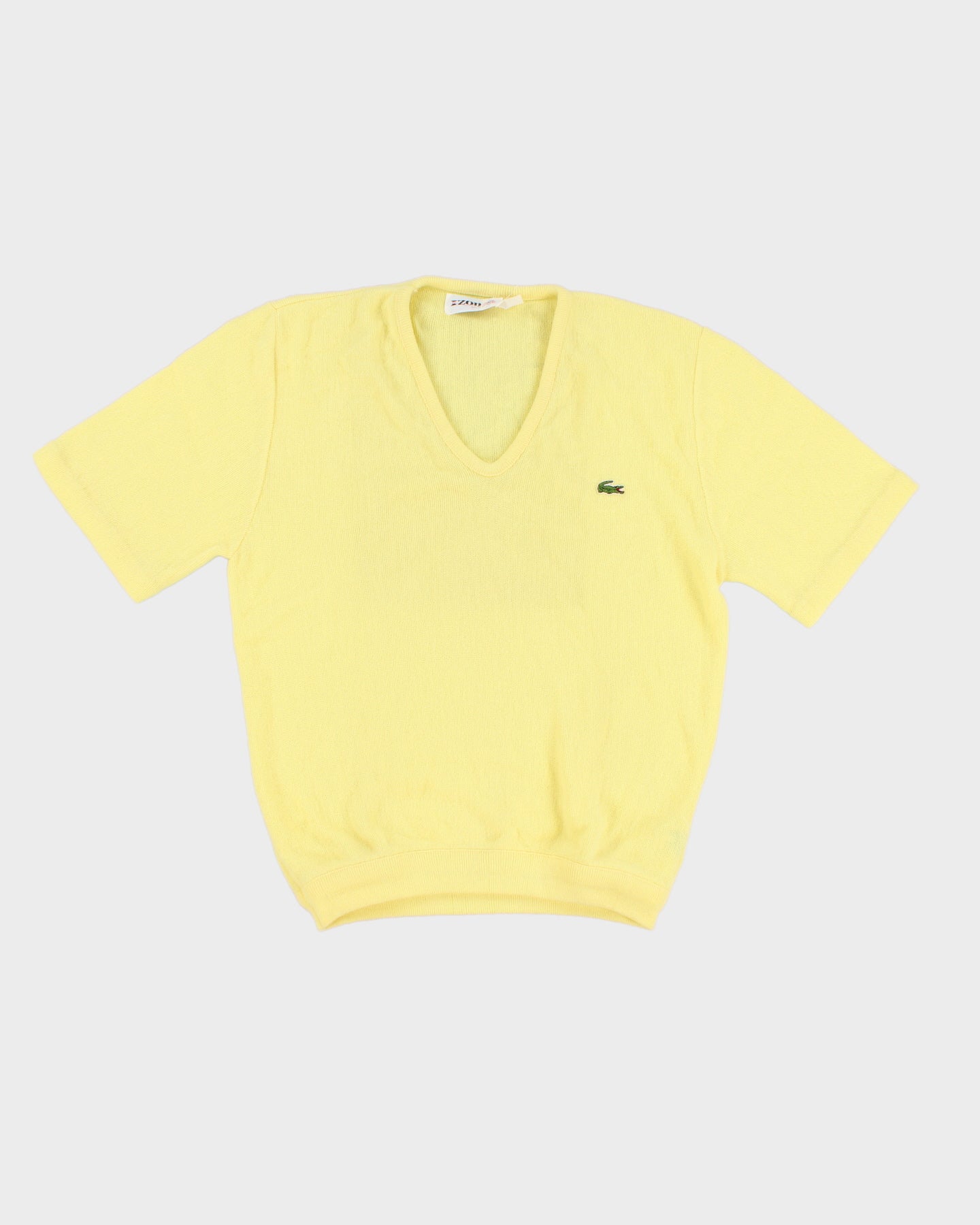 Vintage 70s IZOD Lacoste Yellow Knit Short Sleeve Top - M/L