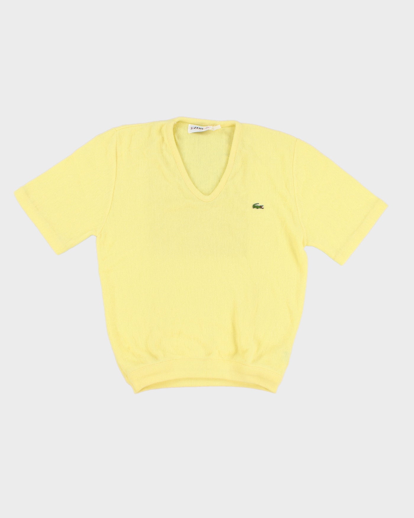 Vintage 70s IZOD Lacoste Yellow Knit Short Sleeve Top - M/L