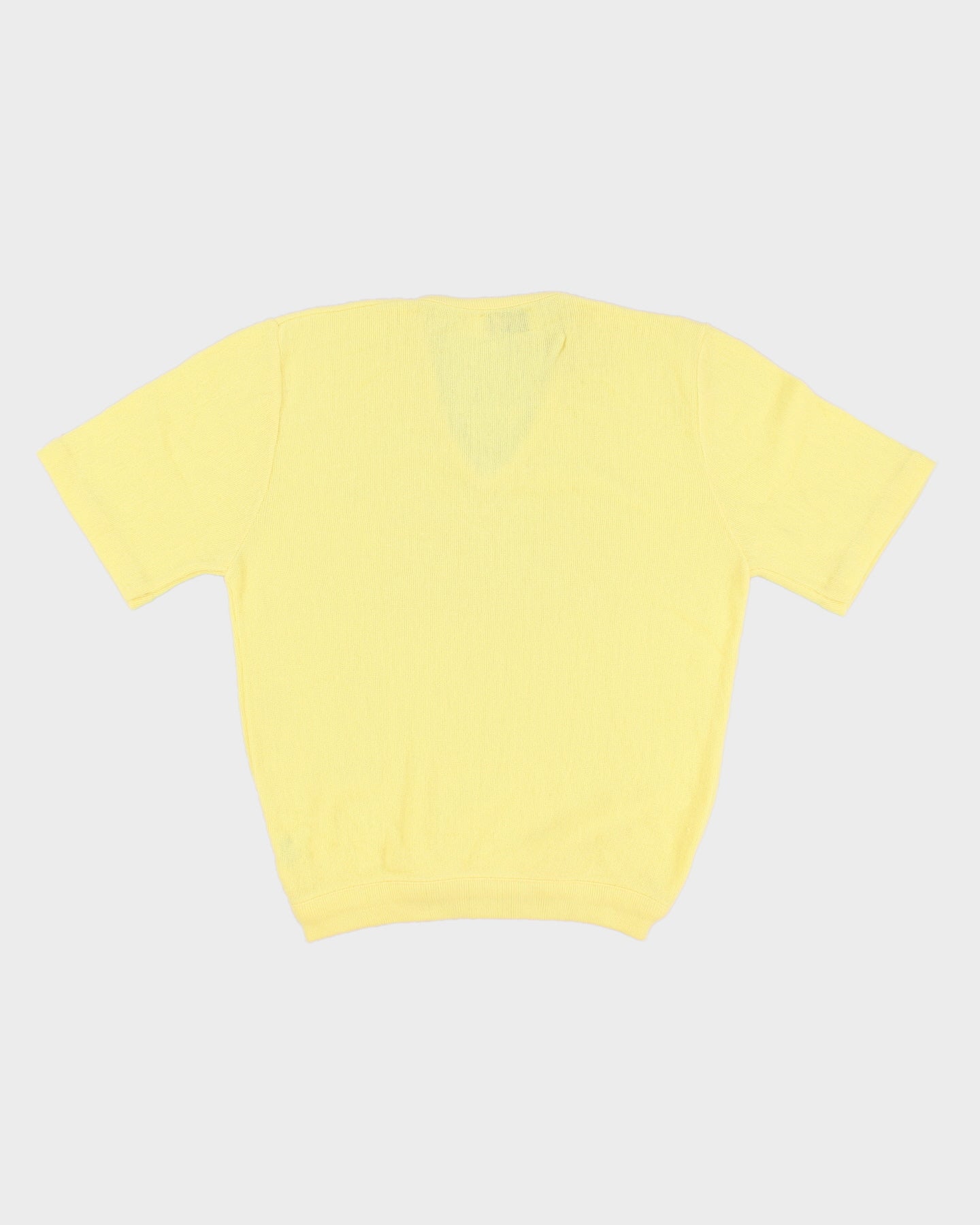 Vintage 70s IZOD Lacoste Yellow Knit Short Sleeve Top - M/L
