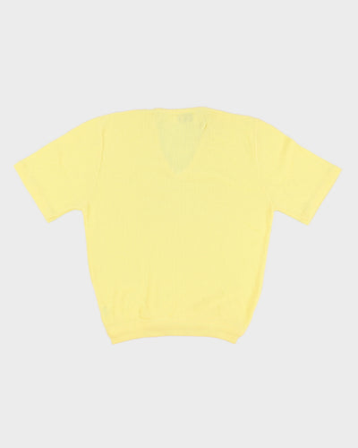 Vintage 70s IZOD Lacoste Yellow Knit Short Sleeve Top - M/L