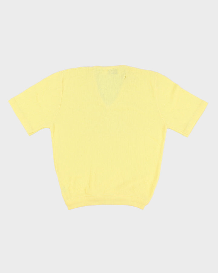 Vintage 70s IZOD Lacoste Yellow Knit Short Sleeve Top - M/L