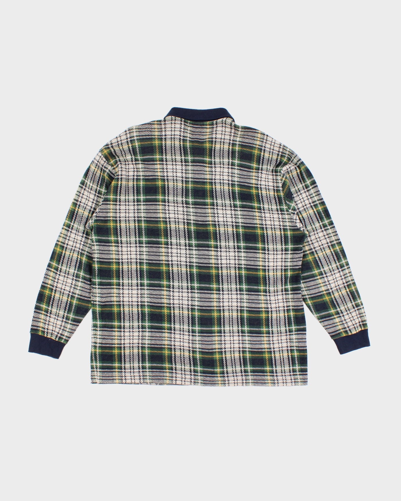Vintage 90s Longchamp Plaid Polo Knit Shirt - XL