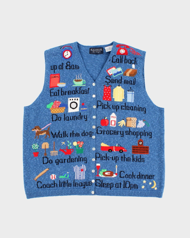 Vintage Rainbow Bridge Things To Do Today Knit Vest - L
