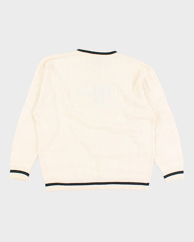 Vintage 90s Northern Elements Wolf Embroidered Knit Jumper - XL