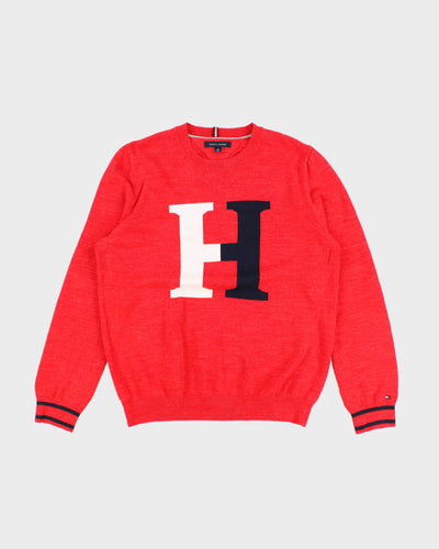 Tommy Hilfiger Red Knit Jumper - L