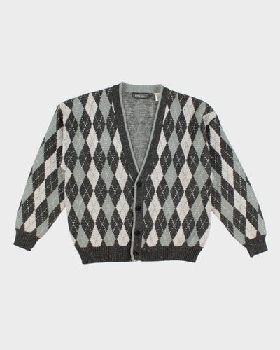 Vintage 90s Birkdale Argyle Knit Cardigan - L