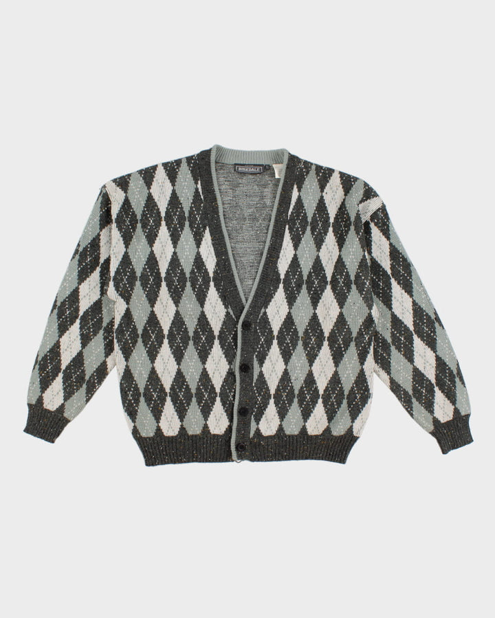 Vintage 90s Birkdale Argyle Knit Cardigan - L
