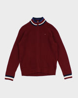 Y2K 00s Tommy Hilfiger Chunky Dad Zip Up Knit - M