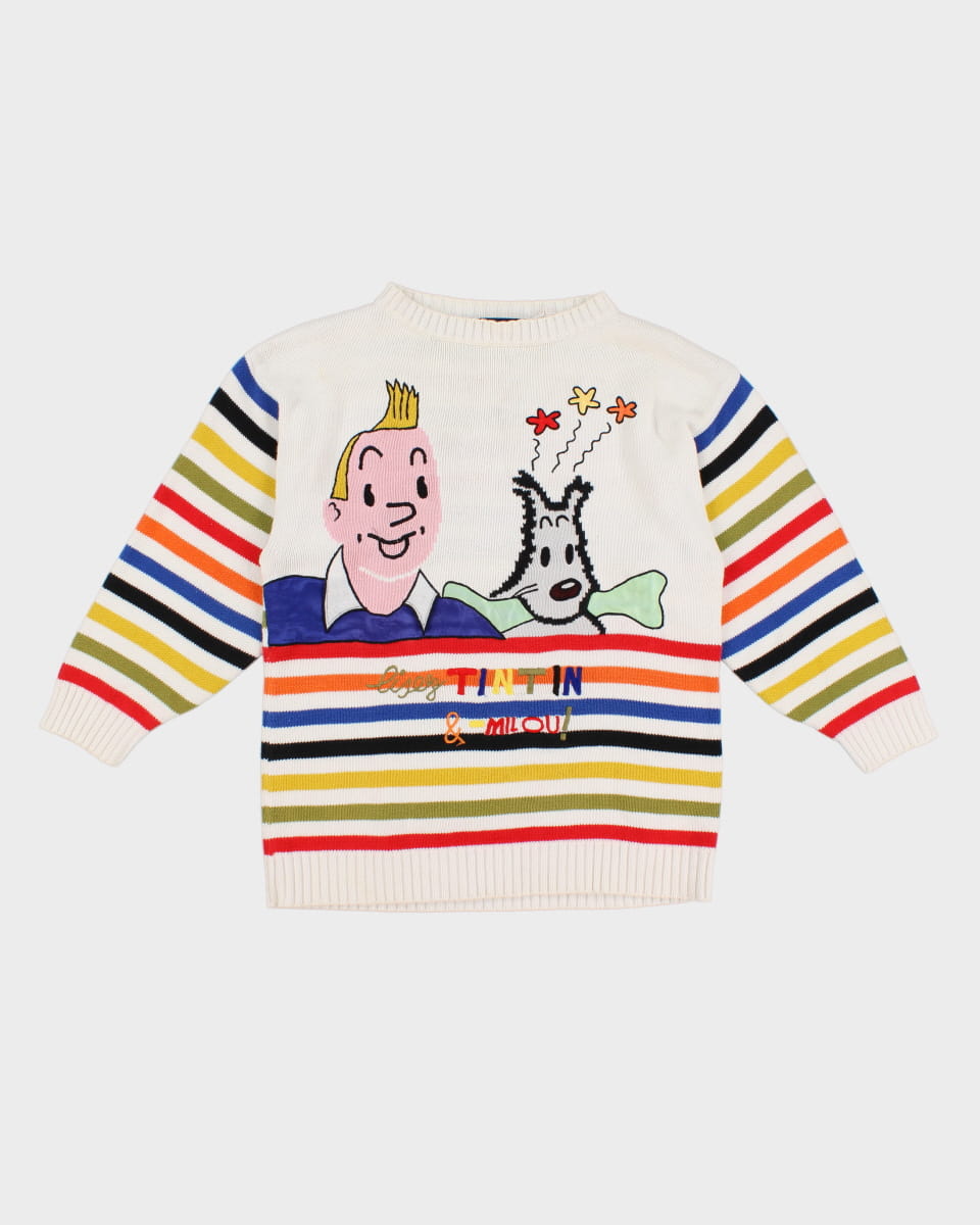 Vintage Tintin &amp; Milou Knit Sweatshirt - M
