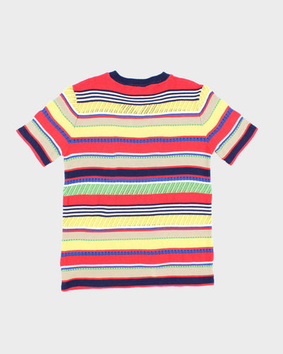 Vintage 90s Donnkenny Striped Knit T-Shirt - M