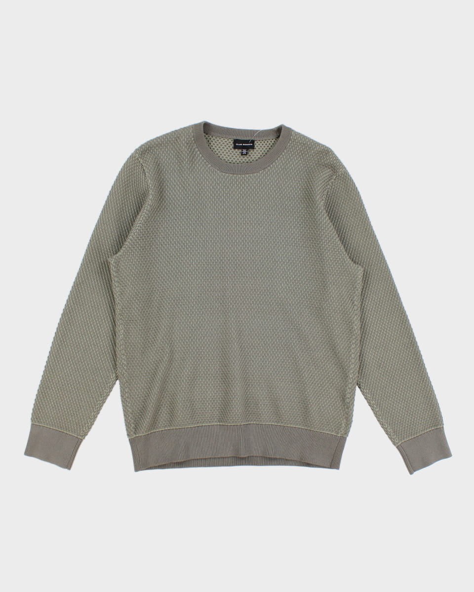 Club Monaco Men's Textured Green Sweatshirt - M