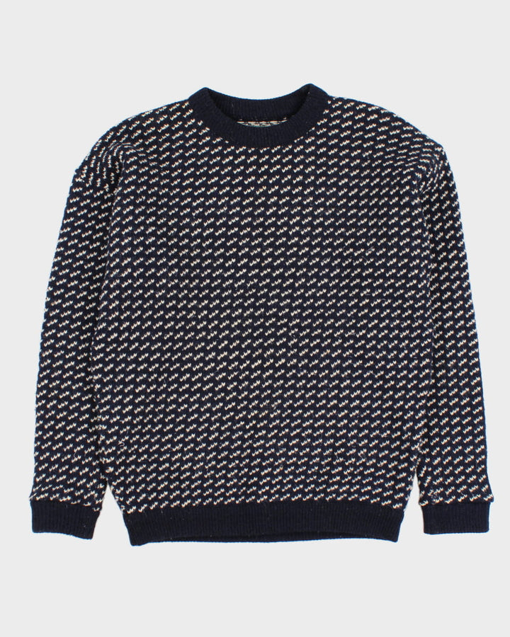 Vintage 90s Roots Navy Speckled Knit Jumper - L